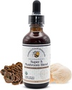 Botánicos Touch del Creador, Super 5, Mushroom, Blend 2 fl oz con Reishi, Turquía Tail, Lions Mane, Chaga y Maitake Mushrooms for Immune Support. Doble Extracted, Macerated.
