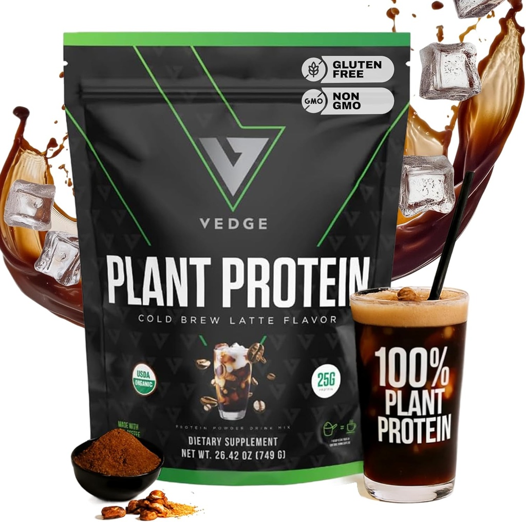 Polvo de proteína vegano - Polvo de proteína vegetal con pipa, calabaza y girasol - USDA Organic, Amino Acids, Dairy Free, Gluten Free, Soy Free, Keto, Non GMO - Cold Brew Latte - 20 Servings