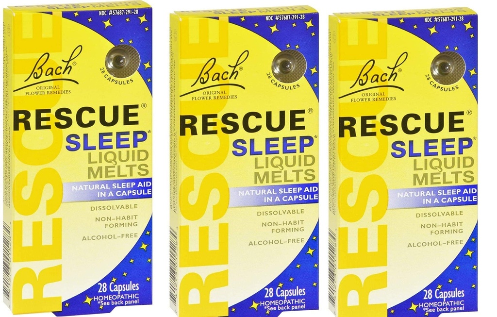 Bach Rescate Rescate Líquido de reposo, Dissolvable cápsulas 28 ea ( Pack de 3 )