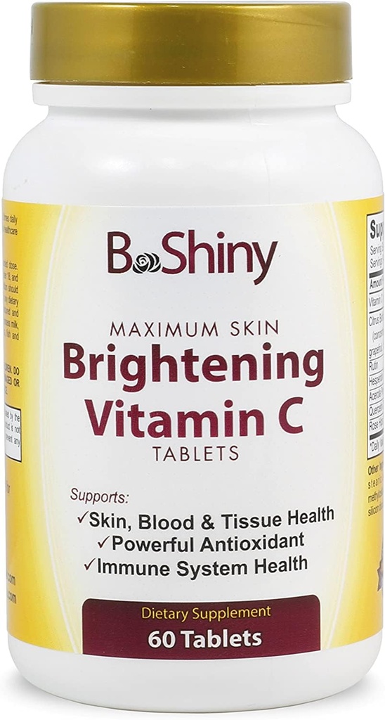 Complejo de vitamina C 1000 mg Tabletas para la iluminación de la piel Antioxidante brillante con HIPS rosa y bioflavinoides Suplemento de apoyo saludable del envejecimiento construye energía y bienestar general