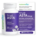 NatureCity TrueAsta 6mg Astaxanthin Suplemento con AstaReal ← Soporta Ojo, Esquía, Juntas, Musculos, Cerebro &amp; Sangre Flujo ANTE Algae Basado Suplemento Antioxidante  No GMO, Gluten Free ← 30 Soft Gels