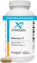 XYMOGEN Dimension 3 - Diindolylmetano DIM Suplemento con Curcumin + BioPerine - Apoyos Estrógeno Saludable Detox, Equilibrio hormonal para Mujeres y Hombres - Alivio de la menopausia + Soporte PMS (120 cápsulas)