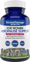 Stonehenge Health for Women Menopause Support for Peri + Menopause + Post - Mood, Energy, Stress, Hot Flashes, Night Sweats, Sleep & Cortisol, Chromax Chromium, Vitamina D3, KSM-66 Ashwagandha Extracto