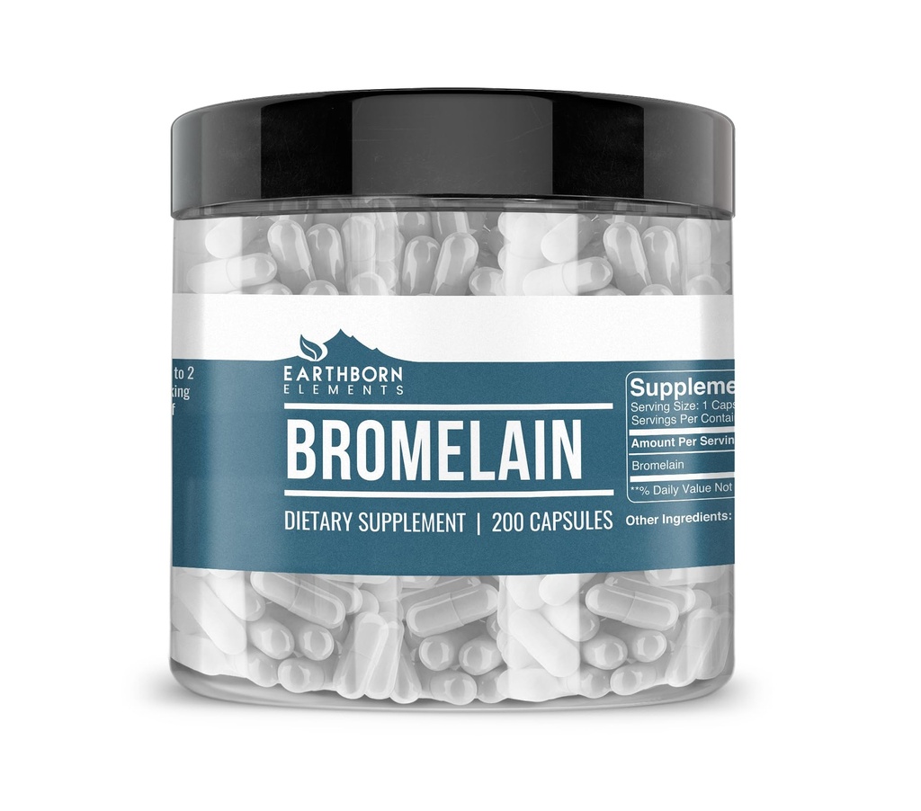 Elementos tercos Bromelain 200 capsules, Puro " Undiluted, No Additives