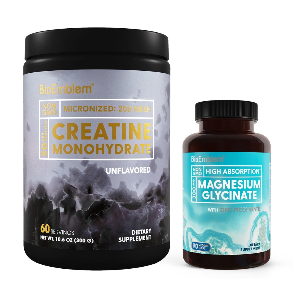 BioEmblem Magnesium Glycinate con crema y crema Monohidratos