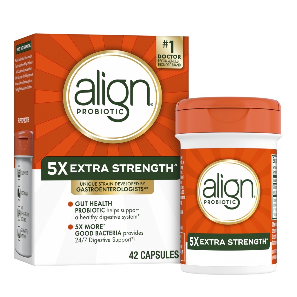 Probióticos alineados, fuerza extra, probióticos para mujeres y hombres, probióticos para hombres, cápsulas probióticas tienen 5X CFUs, 42 cápsulas