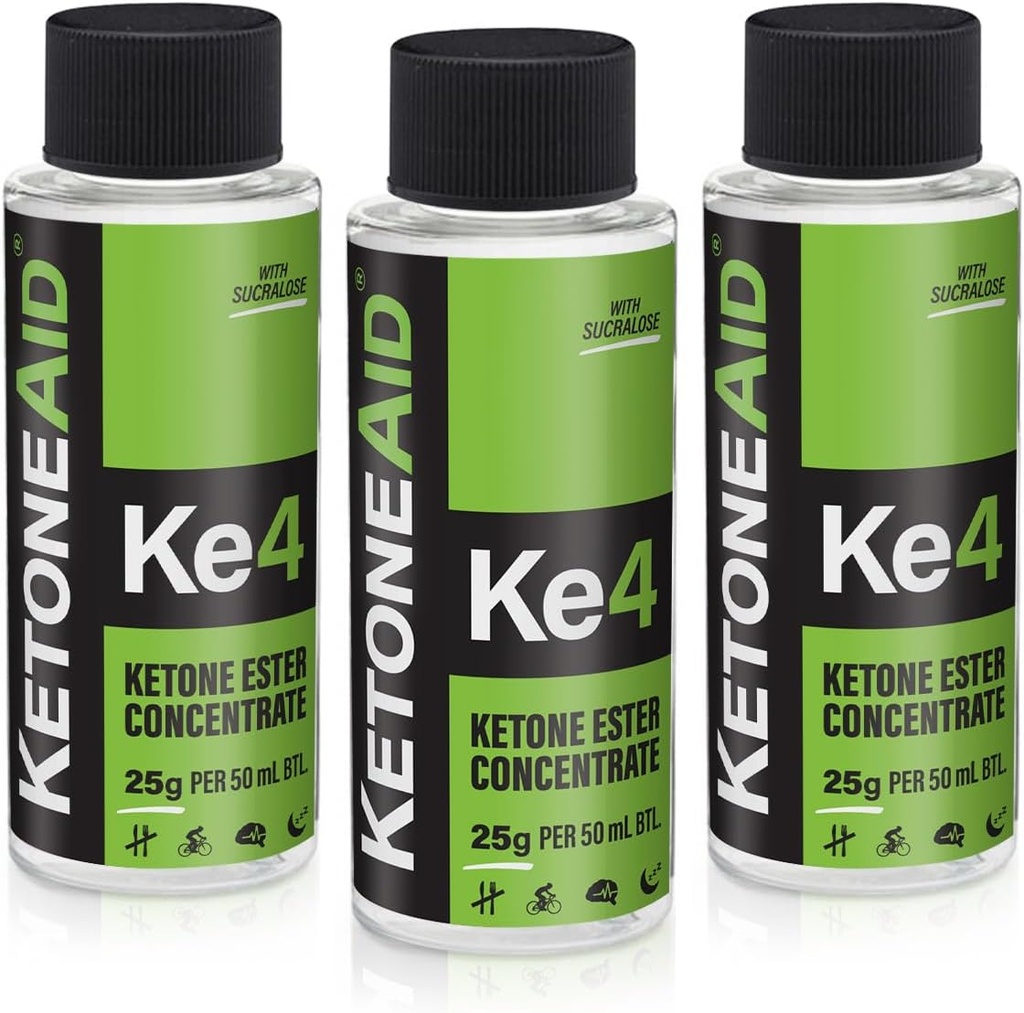 KetoneAid Ke4 con Sucralose ← Ketone Ester Concentrate tención 10 Serviciones Por Botella (3 Conde)