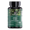 PlantFusion Vegan Zinc Suplementos 22 mg - Complejo entero de alimentos, Citrato de zinc Chelated de la hoja de Guava orgánica para soporte de inmuno, 60 cápsulas