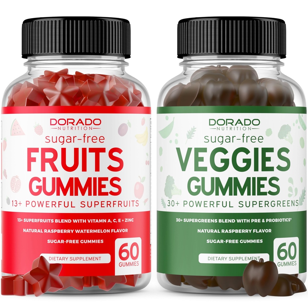 Suplemento de frutas y verduras (120 Gummies) - Premium Superfood Super Green &amp; Fruit Gummies para adultos - Immunity Support for Men &amp; Women - Non GMO, Vegan Safe &amp; Made in USA