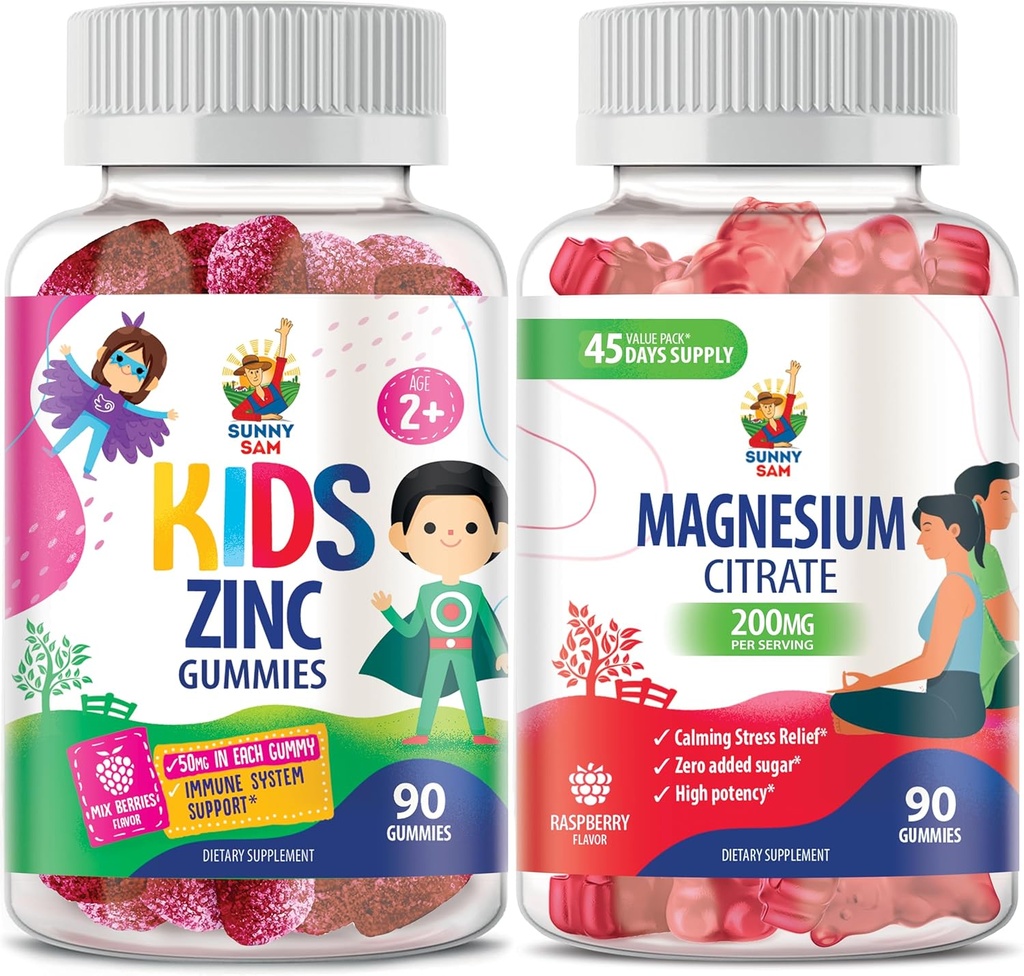 Magnesio Gummies para adultos " Zinc Gummies para adultos " . 200mg - Magnesio calma Chews - Magnesium Citrate Suplemento Chewable para Mood & Muscle Support. Zinc Chewable Gummy for Immune Support -