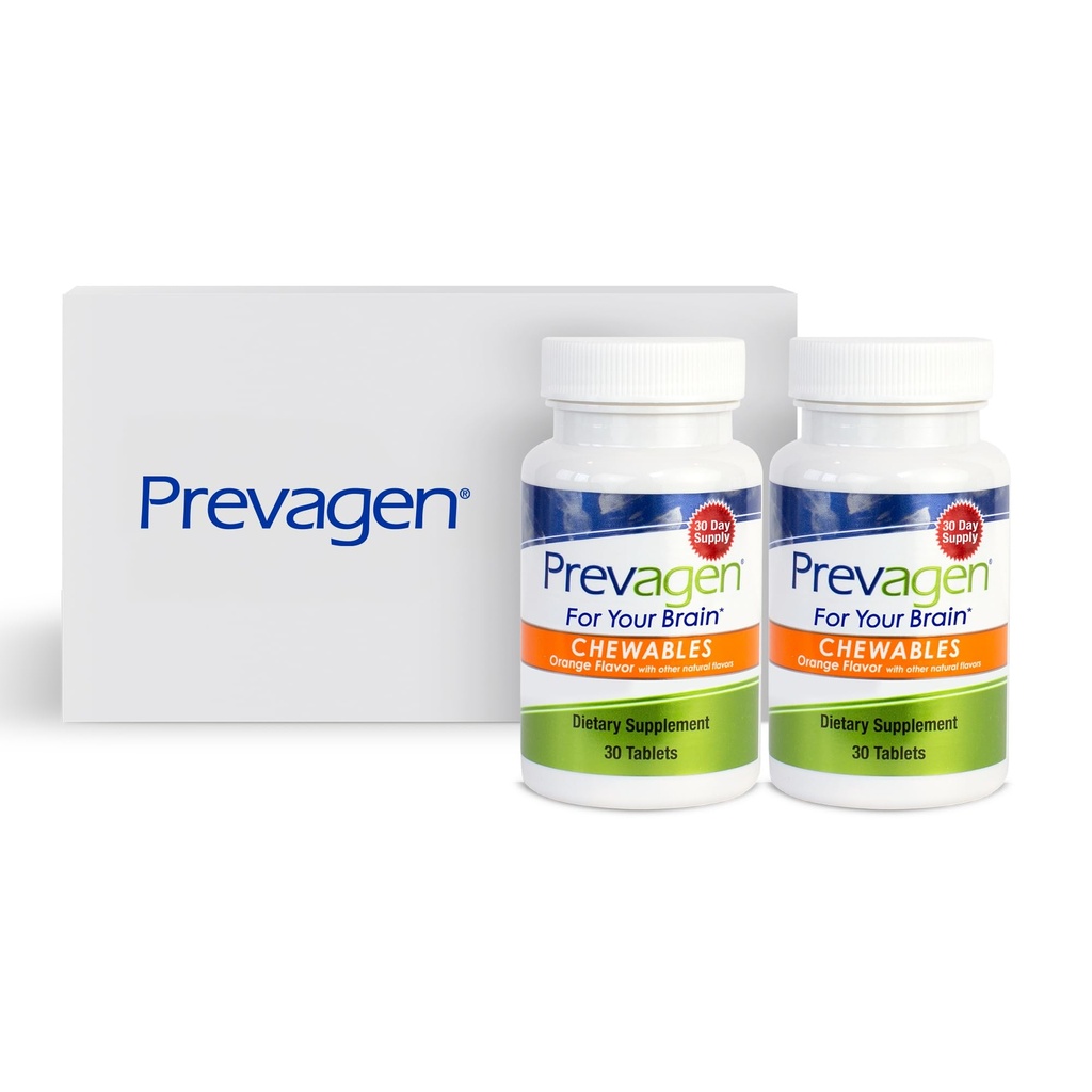 Prevagen Regular Strength Orange Chewables - 60 Tabletas (2 Mes de Suministro) Silencio Formulado para Su Cerebro Silencio 10 mg de Apoaequorin Plus Vitamina D3