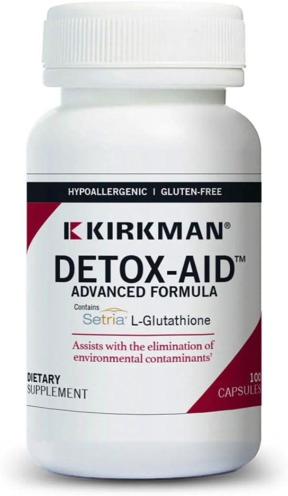Kirkman - Detox-Aid Advanced Formula - 100 cápsulas - Soporte antioxidante - Ayuda a eliminar toxinas - hipoalergénico