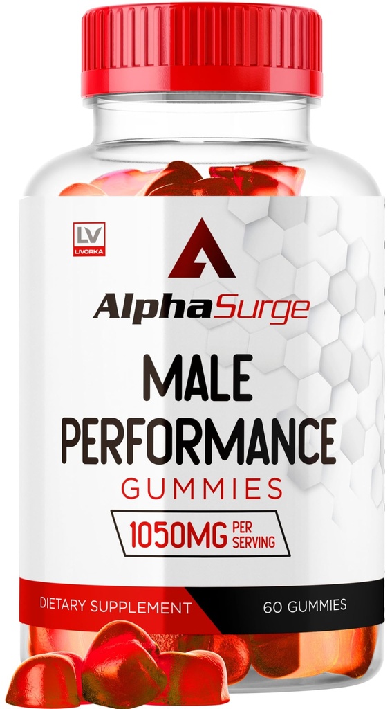 LIVORKA Alpha Surge for Men - Alpha Surge Gummies for Male, Alfa Surge Gummies 1050mg, Alpha Surge XL Gummie, Alphasurge Gummies, Alfa Surge Gummies, Alpha Sugre Male, 60 Gummies por 1 Mes