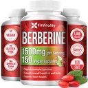 Suplemento de bereberina Premium, 150 cápsulas – 50 días de suministro, 1500 mg de bereberina por ser, bereberina HCI, hecha de 100% puros &amp; ingredientes naturales, no GMO, libre de gluten.