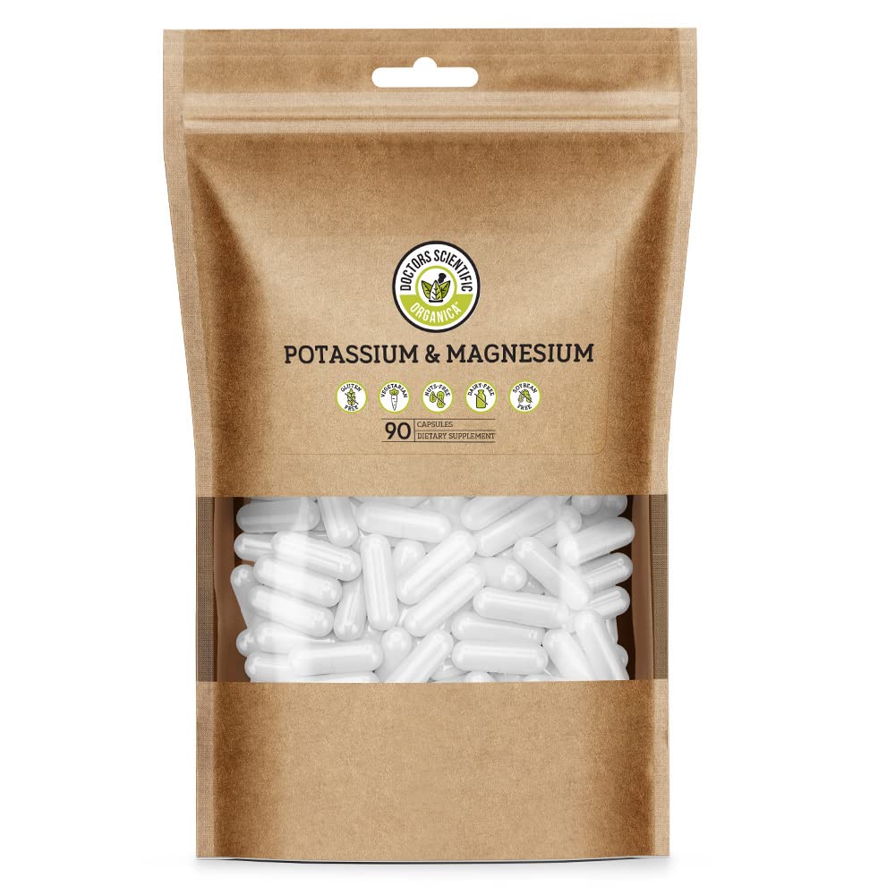 Suplemento de magnesio de Potasio DSO - 90 Conde - Doctor Diseñado de alta absorción Magnesio suplemento de potasio - Magnesio de Potasio Vegano Aspartado para el alivio de la fiebre del sueño