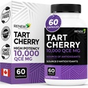 Renew Actives Tart Cherry Extra 500mg por 2 cápsulas – Antioxidante de alta potencia para la protección radical gratuita y bienestar – 60 cápsulas fáciles de cambiar – Made in Canada