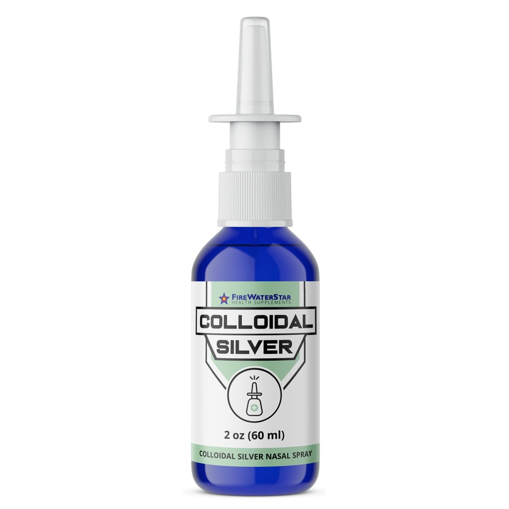 FWS Colloidal Silver Nasal Spray - 2oz - Ultra Fine Silver Mist - 50 ppm - 99.99% Purity - Sinus Relief - Ayudas con Seco, Irritated, Stuffy Nose - Immune System Support - para adultos y adolescentes