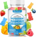 softbear Potasio Gummies para Adultos, Alta Absorción Potasio Suplemento de Magnesio con Vitamina B6 CoQ10 para Leg Cramps & Muscle Health sin azúcar Vegan Mixed Fruit Flavor 60 Gummies