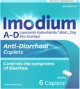 Imodium A-D Diarrhea Relief Caplets with Loperamide HCl, Anti-Diarreal Medicine to Help Control Symptoms of Diarrhea Debido a la diarrea aguda, HSA/FSA Eligible, 6 ct