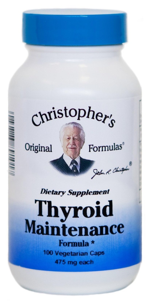 Christopher's Original Fórmula de mantenimiento de tiroides Fórmula Capsule, 100 Conde