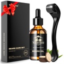 Waking Forest Derma Roller 0.25mm & Beard Oil(1oz), Sandalwood Beard Kit, Microneedle Beard Roller con 540 Titanium, Moisturize natural con Vitamin E Beard Oil para Hombres, Padres Novio Papá