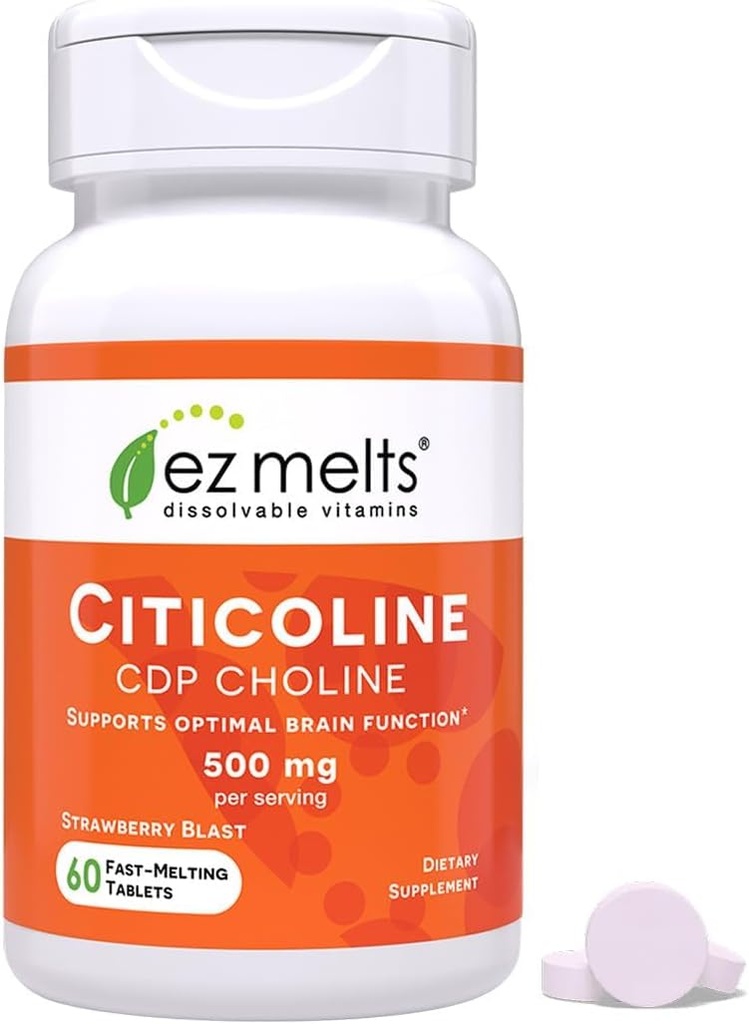 EZ Melts Dissolvable Suplemento de citicolina 250 mg, sin azúcar, suministro de 2 meses - 1 paquete