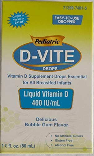 Pediatría D-Vite Vitamina Líquida D 400 UI/ml (50 ml) - Bubble Gum Flavor