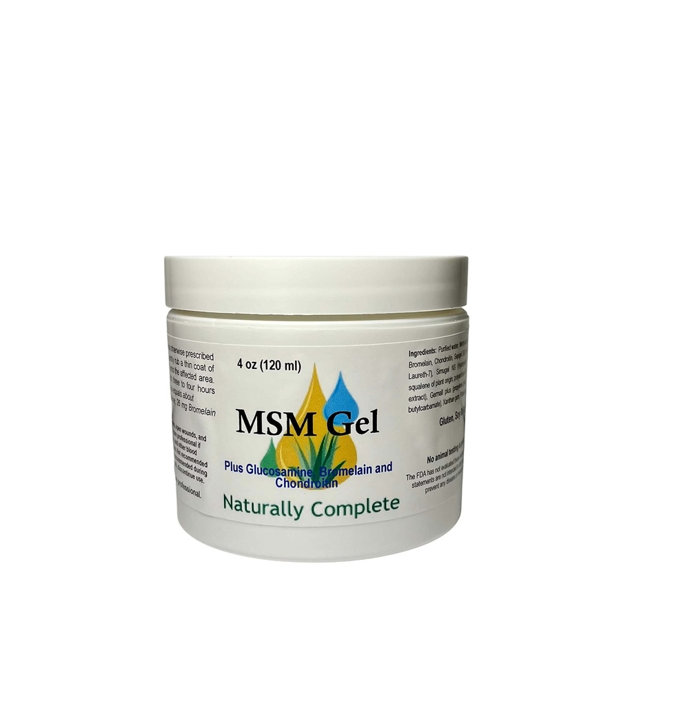 MSM Cream Plus Glucosamine Bromelain & Chrondroitin 4 oz. Jar