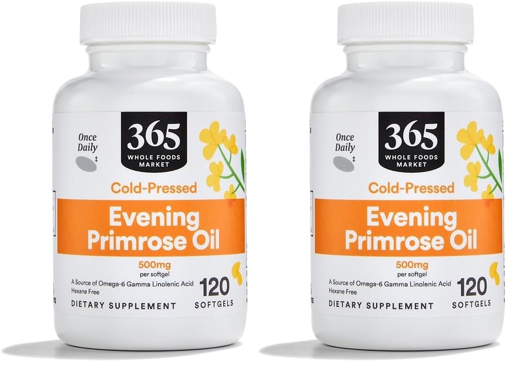 Mercado completo de alimentos, aceite de la prima de la noche 500 mg, 120 Softgels (Pack de 2)