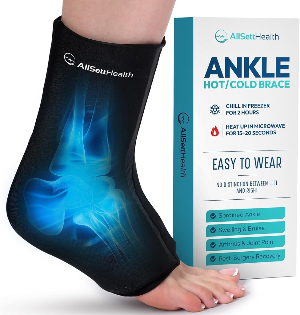 Agarre de hielo de tobillo para hinchado - Terapia caliente/caliente Terapia de hielo para el alivio del dolor de pie, alivio del dolor de talón, Fasciitis del plantar, alivio de la tensión de aquiles, compresión de tobillo esprainado, (large/XL)