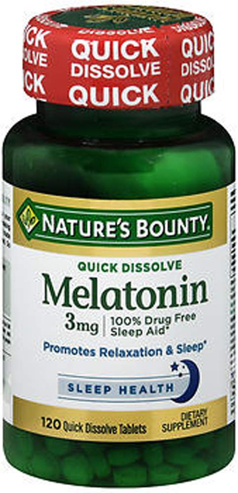 La marca de la naturaleza Bounty Melatonin Quick Dissolve Tablets, 120 ct