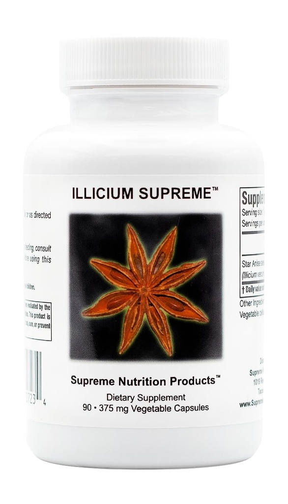 Illicium de nutrición suprema, 90 cápsulas vegetarianas de anís estrella pura