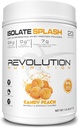 Revolution Nutrition, Isolate Splash, Clear Whey Protein Powder, Juice-Type Protein, Candy Flavour, Collagen, 24g de Protein Por Scoop, Zero Sugar, 817g, 23 Servings (Candy Peach, 1.8 Pound)