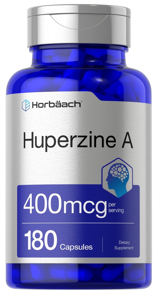 Horbäach Huperzine A 400mcg  180 Capsules ← Non-GMO, Gluten Free Supplement