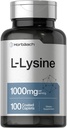 Horbäach L-Lysine 1000mg ← 100 Coated Caplets ← Forma gratuita Suplemento dietético ← Aminoácidos esenciales Silencioso Vegetariano, No GMO, y Fórmula Libre Gluten