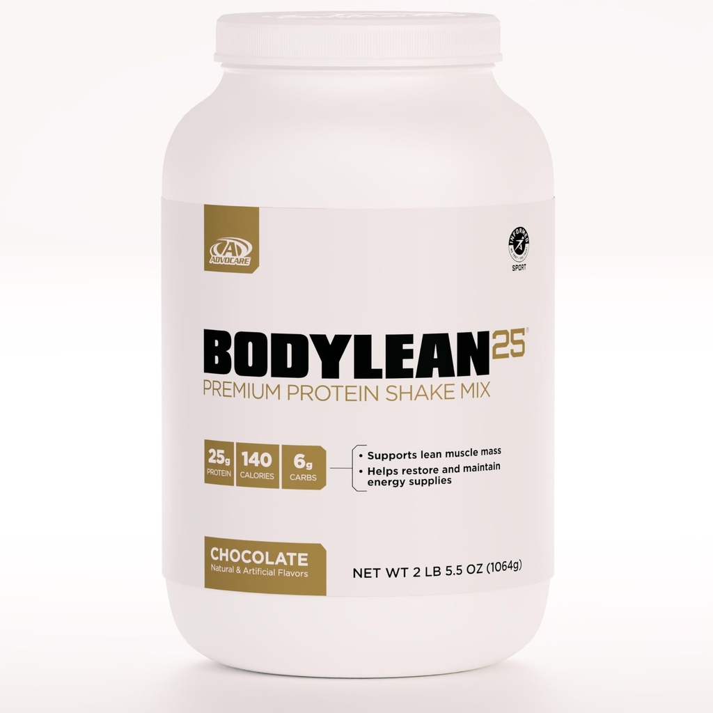 Cuerpo de AdvoCareLean25 - Polvo de proteína con aislamiento de proteína Whey - Apoya el edificio del músculo " Un cuerpo magro - Ofertas de apoyo energético* - Chocolate, 4.5 oz