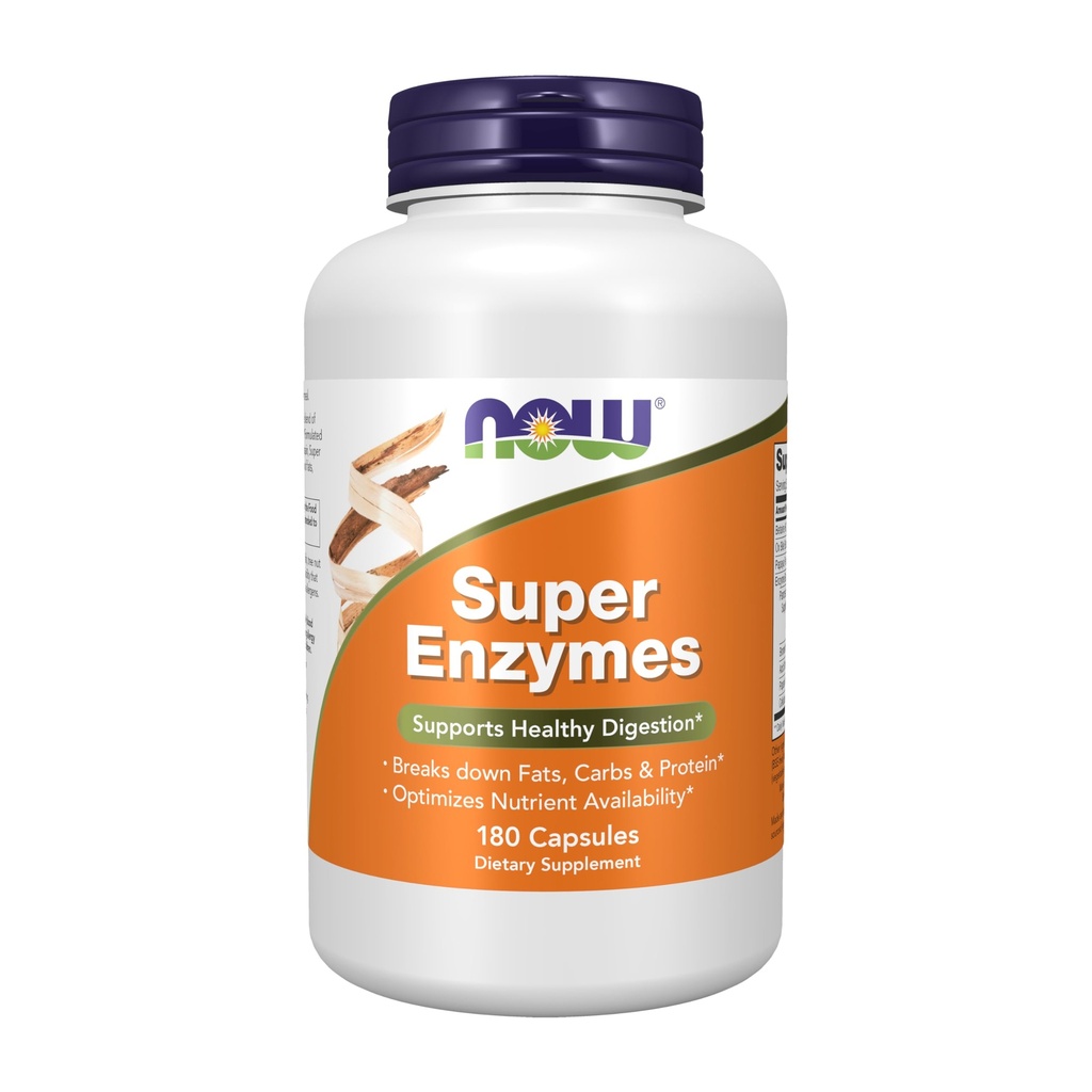 AHORA Suplementos de Alimentos, Super Enzymes, Formulado con Bromelain, Bile Ox, Pancreatin y Papain,180 cápsulas
