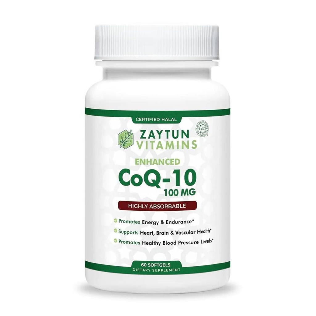 Zaytun Halal CoQ10 Altamente Absorbable, Uno por día, apoya la salud cardíaca y la producción de energía, 60 Mini Softgels, Hecho en EE.UU. - Vitaminas Halales