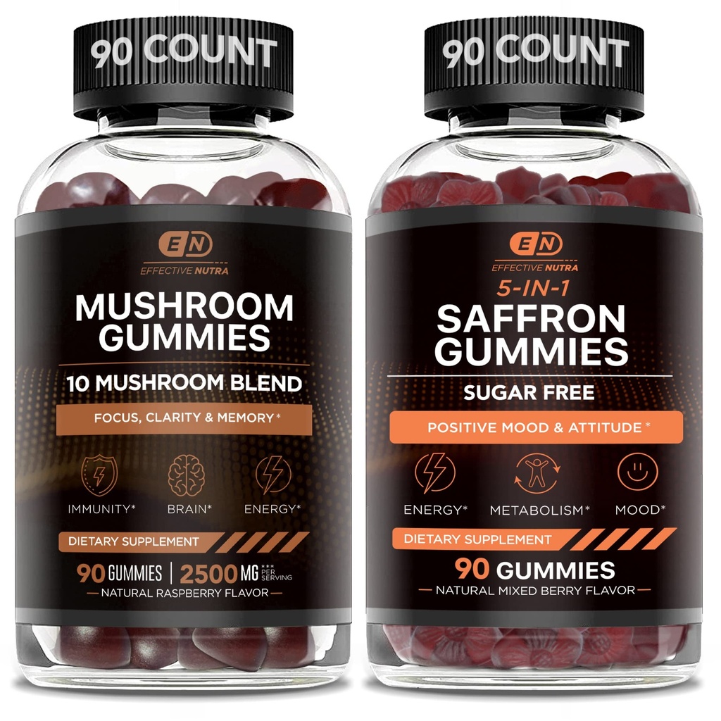 EFFECTIVE NUTRA Mushroom Gummies & Saffron Gummies