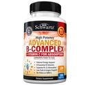 Vitamin B Complex with Vitamin C for Maximum Absorption - Methylcobalamin b12 & Folate Folic Acid Supplement - B1 B2 B3 B5 B6 B7 B9 for Immune Energy & Nervous System Support - Non-GMO, 120 count