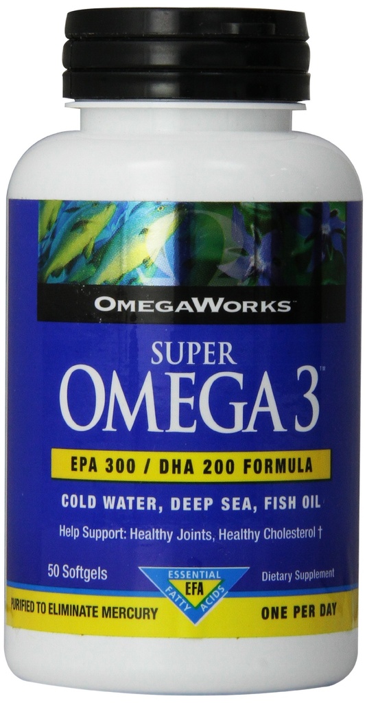 Omegas Super Omega 3 Softgels, botellas de 50 puntos (Pack de 2)