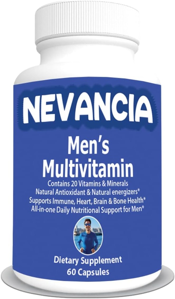 Multivitamínico para Hombres con 20+ Nutrientes Esenciales, Energizantes, Asistencia Nutricional diaria, Apoyo Inmunitario, Corazón, Cerebro, Hueso & Salud general