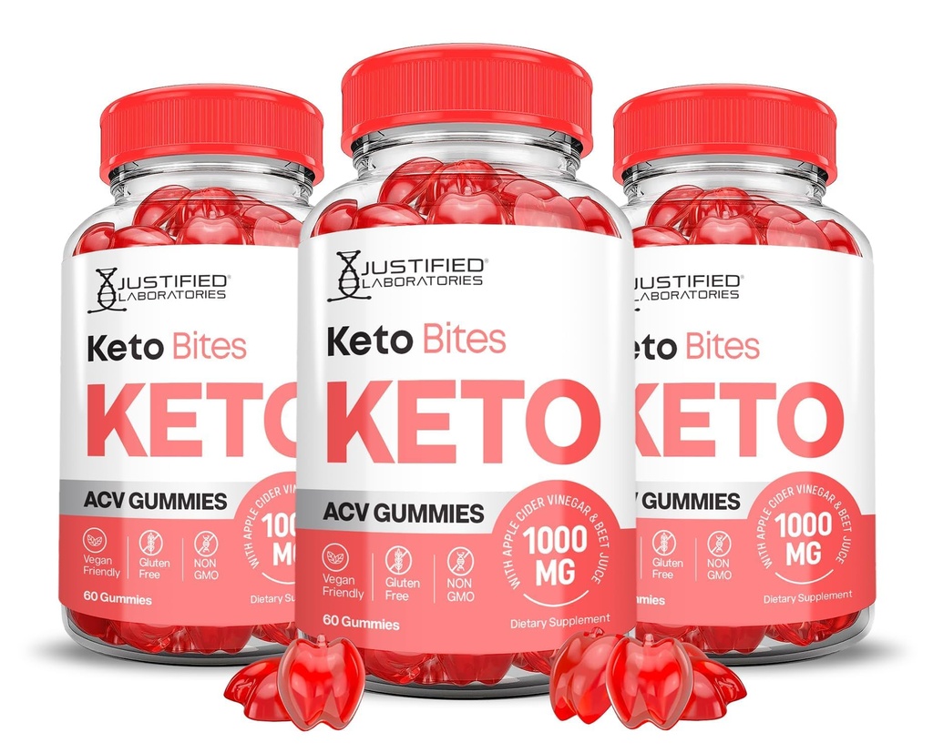 Laboratorios Justificados (3 Pack Keto Bites Keto ACV Gummies Advanced Formula 1000MG Keto Formulado con Pomegranate Beet Juice Powder B12 Vegan Non GMO 180 Gummys