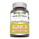 Fórmulas increíbles Ginkgo Biloba Suplemento TENIDO 60 Mg ANTE 120 Veggie Capsules ← No-GMO Silencio Gluten Free TEN Made in USA