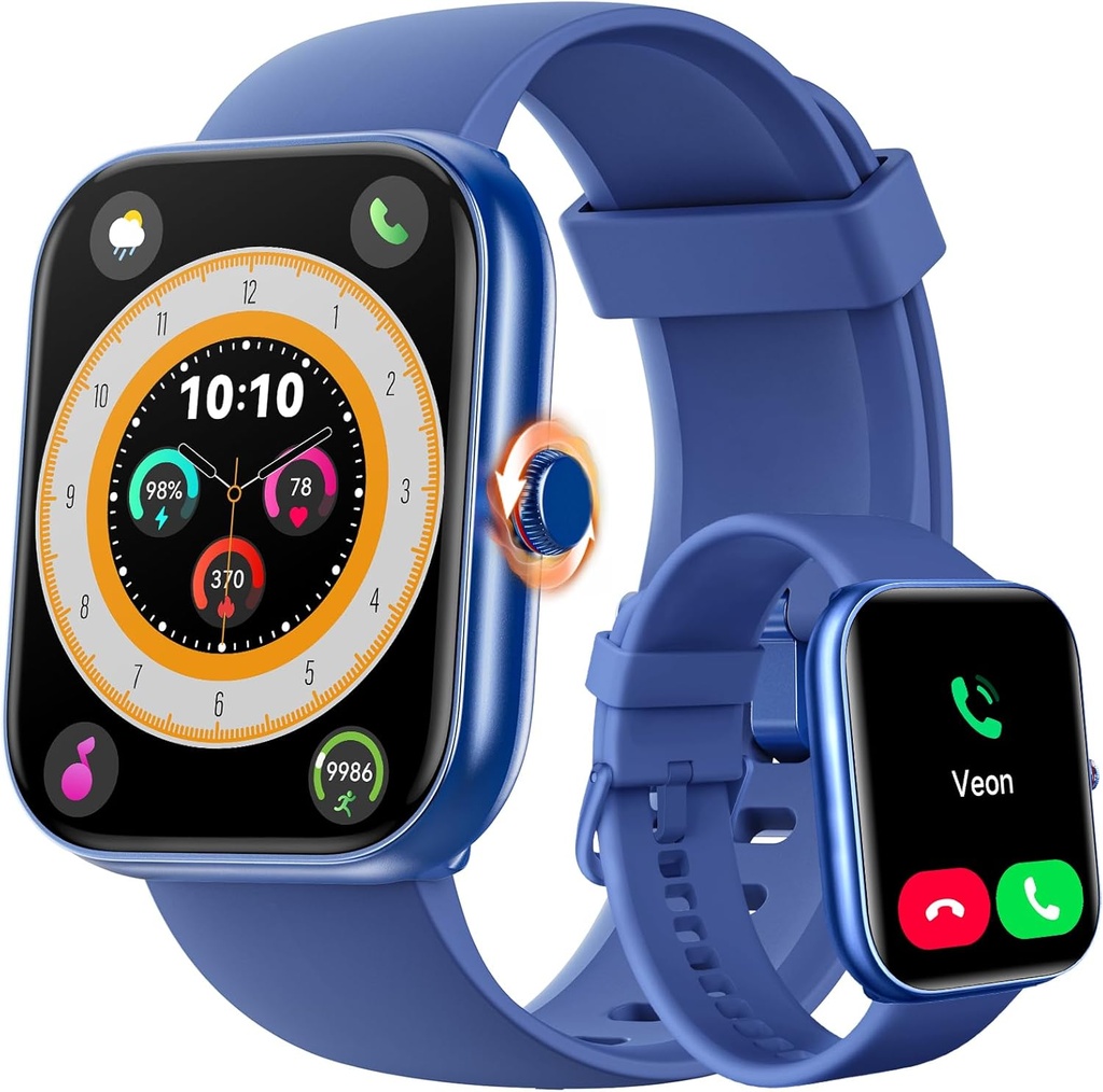 ENOMIR Smart Watch for Women Men (Respuesta/Respuestas) Compatible con iPhone/Android/Samsung, Alexa incorporado, [1.91" HD Screen] Waterproof Fitness Watch with Heart Rate/Sleep/SpO2 Monitor(Blue)