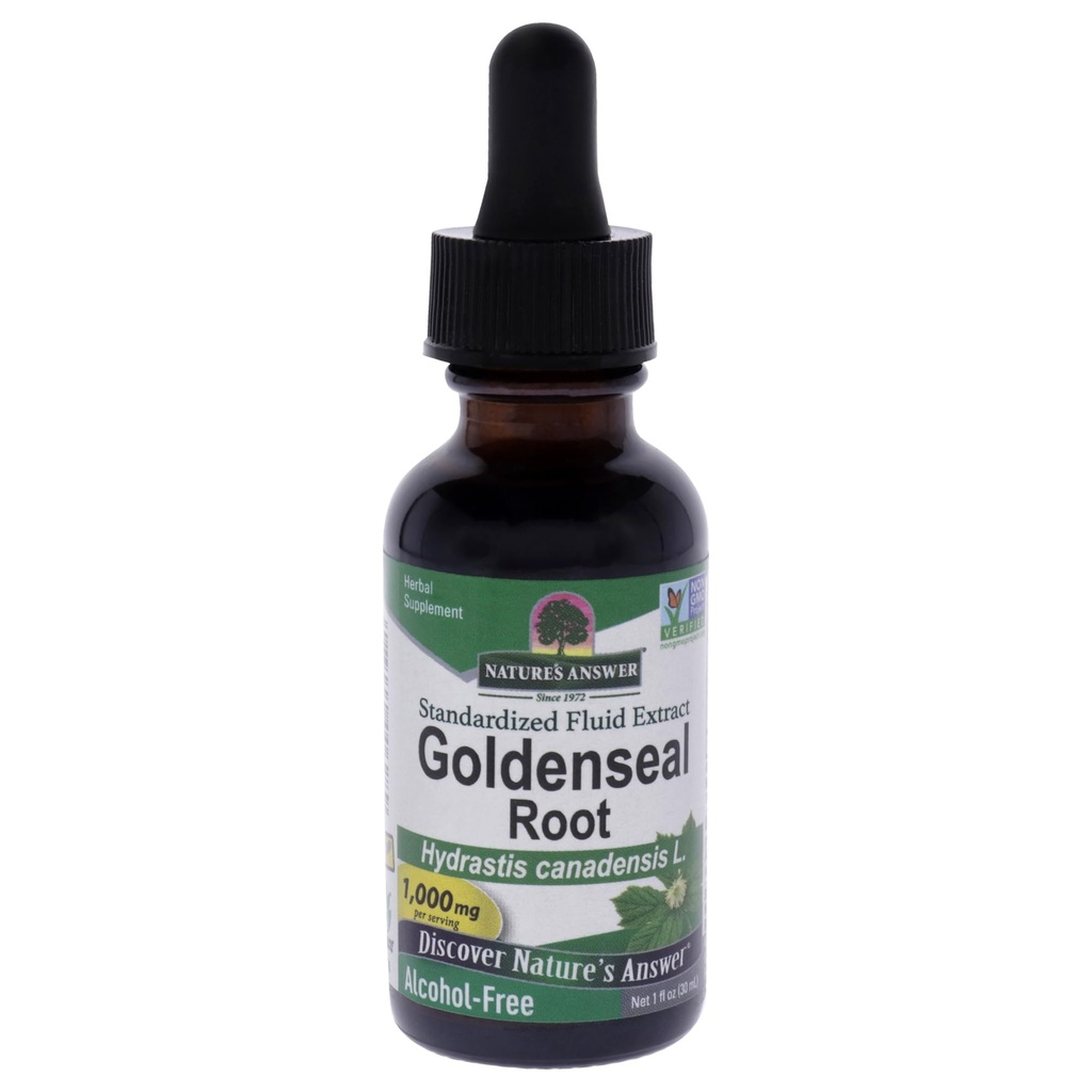 Respuesta de la naturaleza Goldenseal Root ← Herbal Supplement ← Apoyo a un sistema sano de inmunológico TEN Gluten-Free &amp; Alcohol-Free 1oz