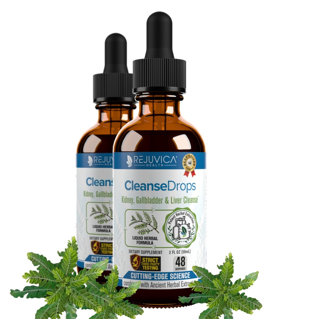 Rejuvica Health Cleanse Drops - Advanced Kidney & Gallbladder Cleanse Support Supplement - Liquid Delivery for Better Absorption - Chanca Piedra Usado en Amazonian Rainforest