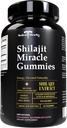 Shilajit Gummies - 1000mg Pure Himalayan Extracto w / Ácido Fulvico, Vegano, Libre de Azúcar, Alta Potencia. Energy & Immunity Support with over 84 Minerals. 60 Gummies deliciosos