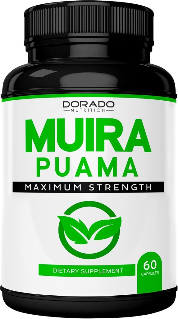 Muira Puama Root Extract 1000mg para Hombres y Mujeres - Premium Capsules - 60 Cuenta - Zero Fillers - Tercer Pary Tested - Gluten Gratis - USA Made - Garantía de calidad - Tested for Potency & Purity