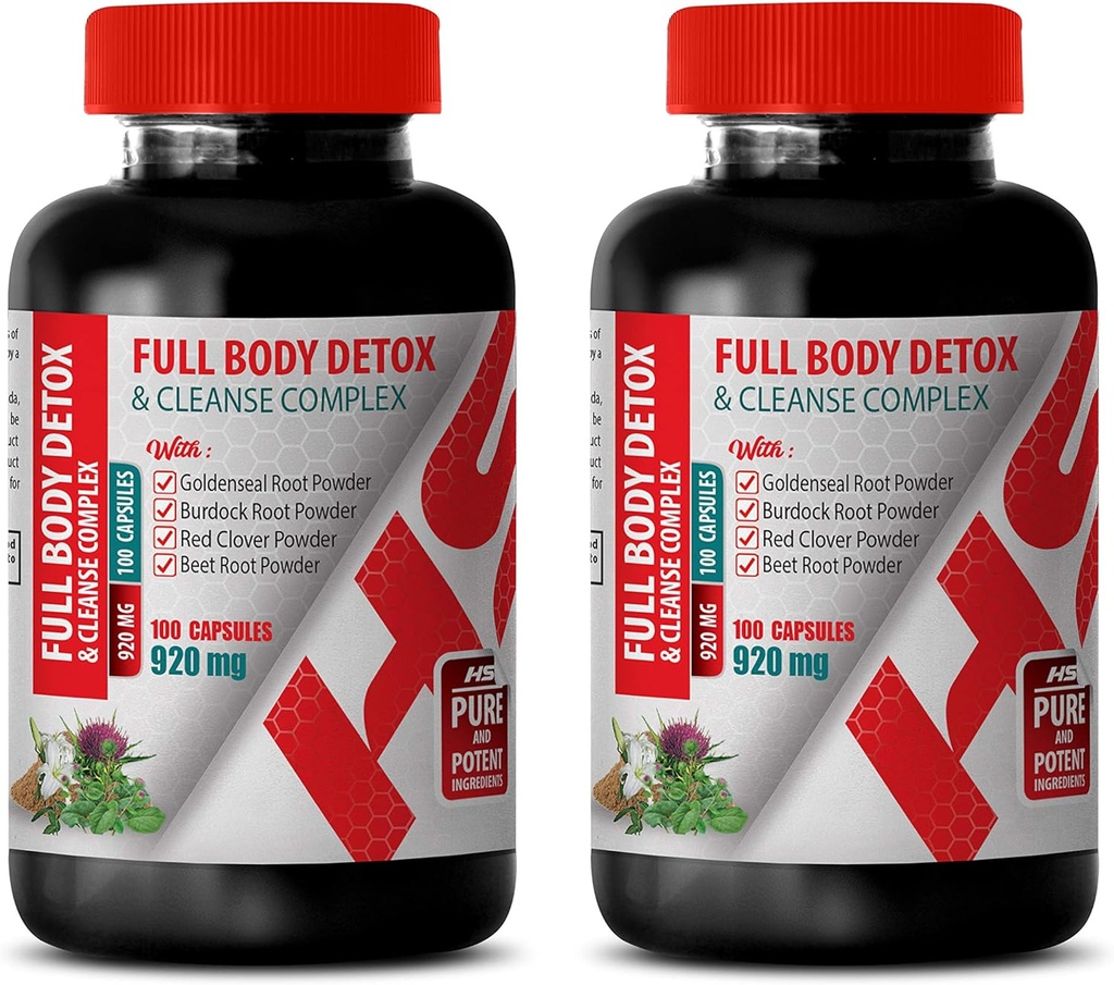 Liver Support Supplement Milk Thistle - Full Body Detox and Cleanse Complex 920 MG - Milk Thistle Liver Support - 2 Bottles 200 Capsules
